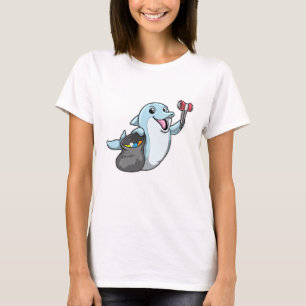 Dolphin als Reiniger mit Mülltüte T-Shirt