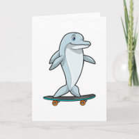 Dolphin als Skater mit Skateboard