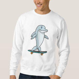 Dolphin als Skater mit Skateboard Sweatshirt