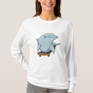 Dolphin als Skater mit Skateboard T-Shirt
