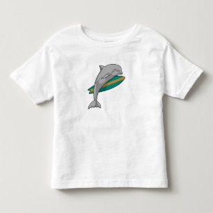 Dolphin als Surfer mit Surfbrett Kleinkind T-shirt