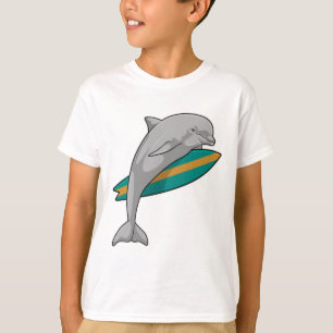Dolphin als Surfer mit Surfbrett T-Shirt