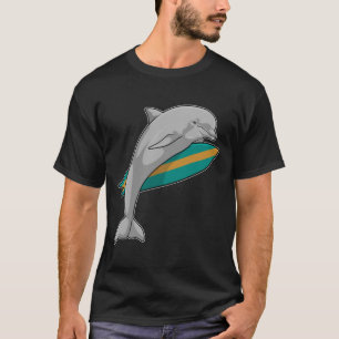 Dolphin als Surfer mit Surfbrett T-Shirt