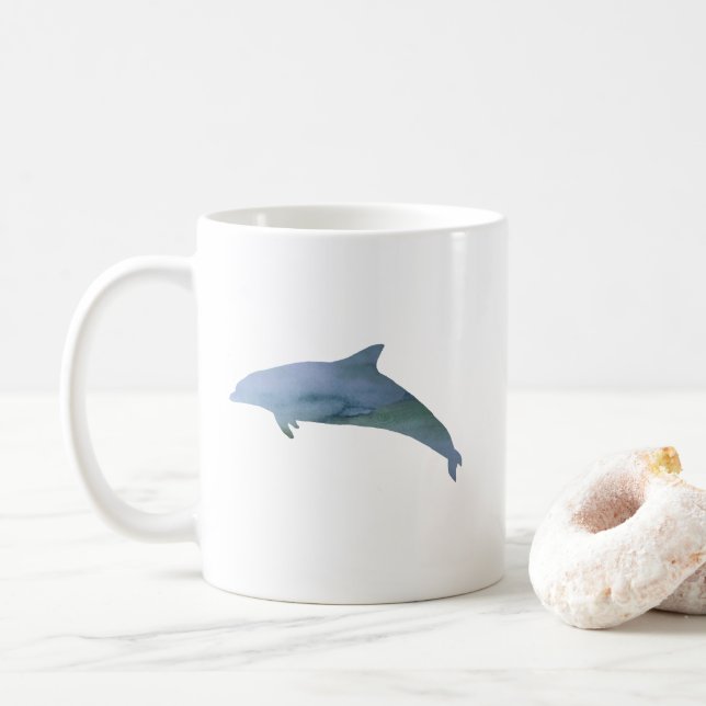 Dolphin-Aquarellmalerei Tasse (Mit Donut)