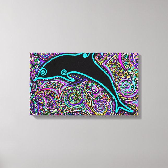 Dolphin Art Design Leinwanddruck (Vorderseite)