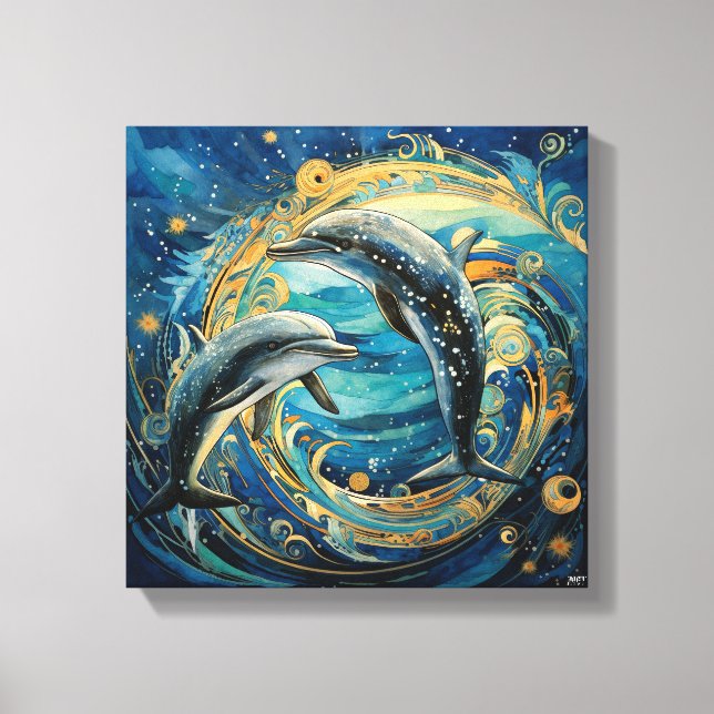 Dolphin Art Print Leinwanddruck (Vorderseite)