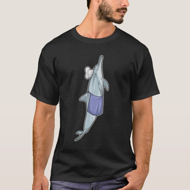 Dolphin as Cook with Chef hat T-Shirt (Vorderseite)