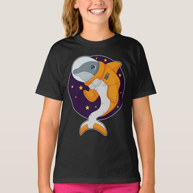 Dolphin Astronaut Space T-Shirt (Vorderseite)
