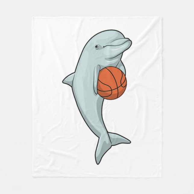 Dolphin at Basketball Sports Fleecedecke (Vorderseite)