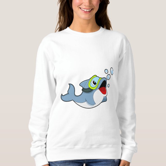 Dolphin at Diving with Water bubbles.PNG Sweatshirt (Vorderseite)