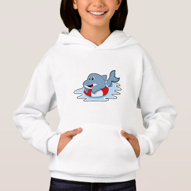 Dolphin at Swimming with Swim ring. Hoodie (Vorderseite)