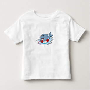 Dolphin at Swimming with Swim ring. Kleinkind T-shirt
