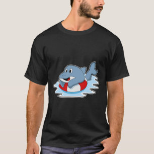 Dolphin at Swimming with Swim ring. T-Shirt