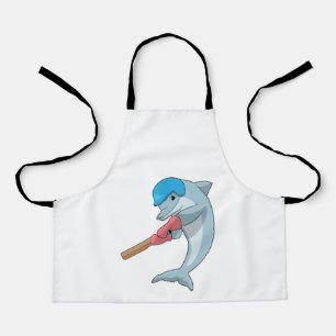 Dolphin auf Cricket mit Cricket-Fledermaus Schürze