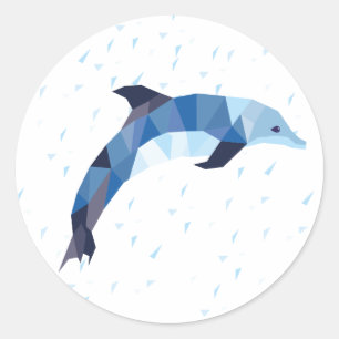 Dolphin-Aufkleber Runder Aufkleber