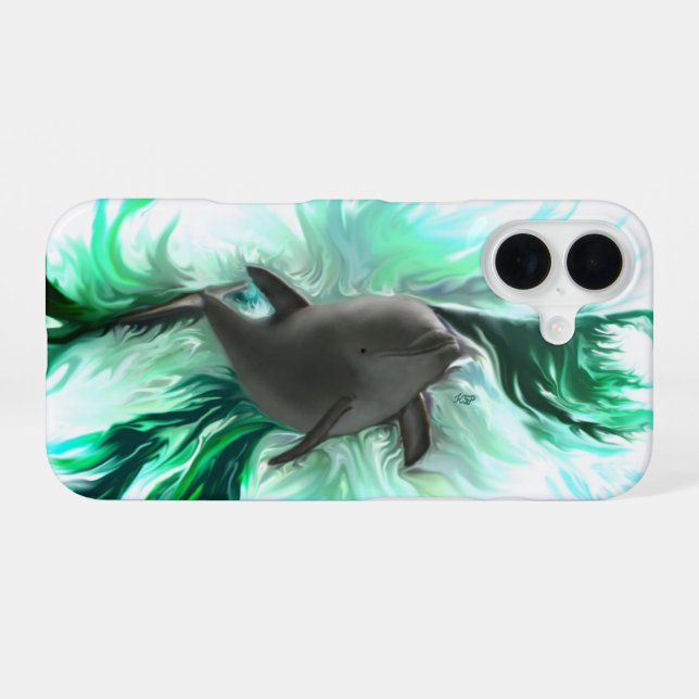 Dolphin Baby iPhone 16 Hülle (Rückseite (Horizontal))