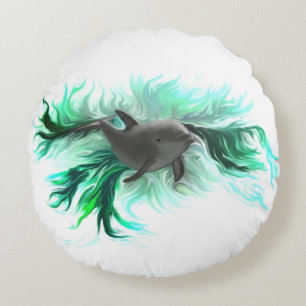 Dolphin Baby Rundes Kissen