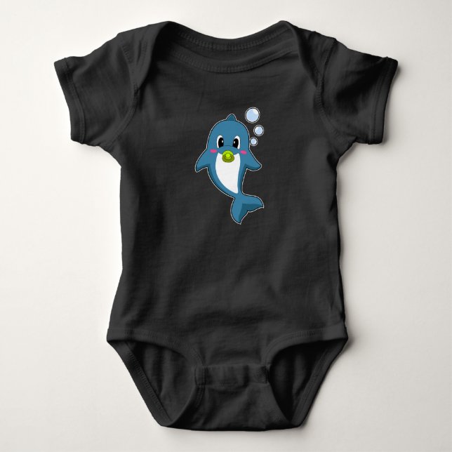 Dolphin Baby Schnuller Strampler (Vorderseite)