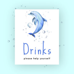 Dolphin-Babydusche - Getränke Poster