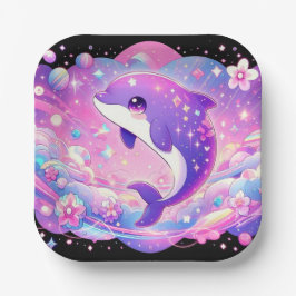 Dolphin-Babydusche Pappteller