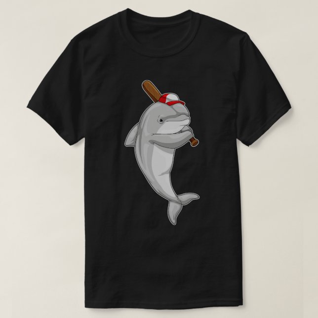 Dolphin Baseball Baseball-Fledermaus T-Shirt (Design vorne)