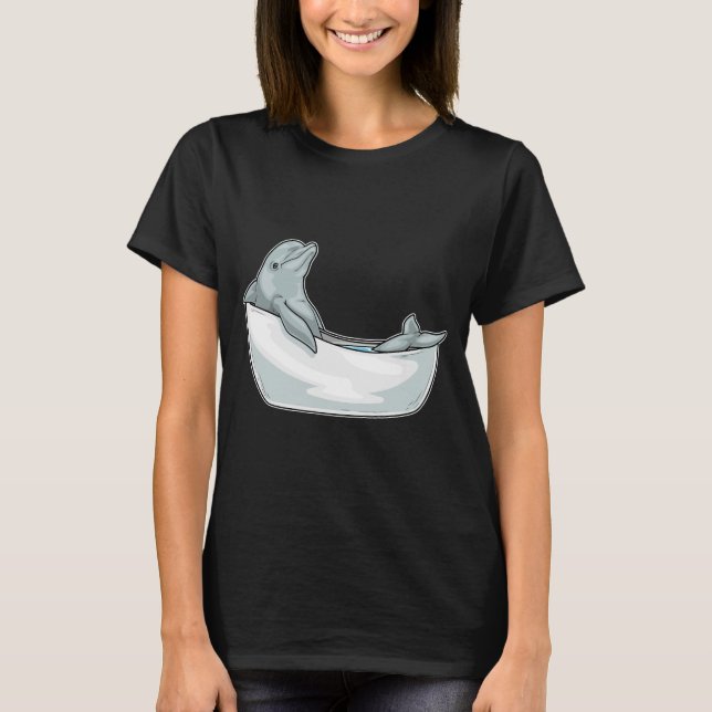 Dolphin Bathe Bathtub T-Shirt (Vorderseite)
