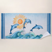 Dolphin Beach Handtuch