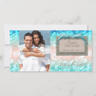 Dolphin Beach Hochzeit Save the Date Fotokarte
