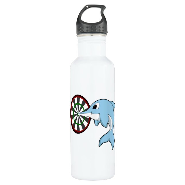 Dolphin bei Dartboard Edelstahlflasche (Vorderseite)