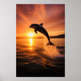 Dolphin bei Golden Sunset Poster