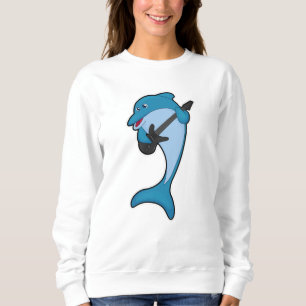 Dolphin bei Musik mit Gitarre Sweatshirt
