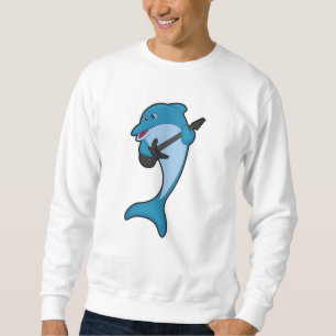 Dolphin bei Musik mit Gitarre Sweatshirt