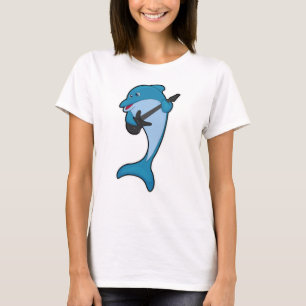 Dolphin bei Musik mit Gitarre T-Shirt