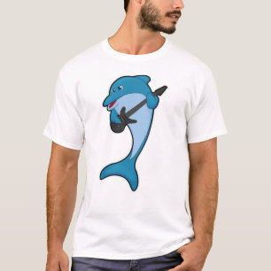 Dolphin bei Musik mit Gitarre T-Shirt