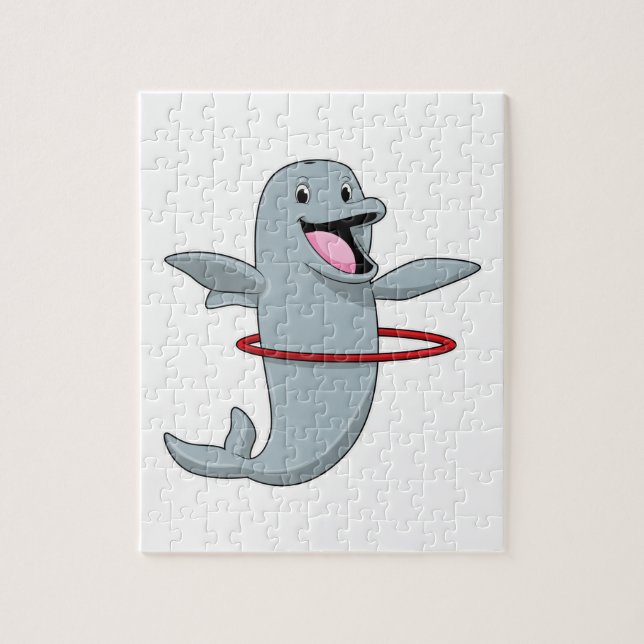 Dolphin beim Ausdauertraining mit Reifen der Fitne Puzzle (Vertikal)