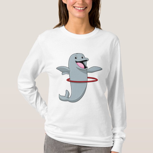 Dolphin beim Ausdauertraining mit Reifen der Fitne T-Shirt (Vorderseite)