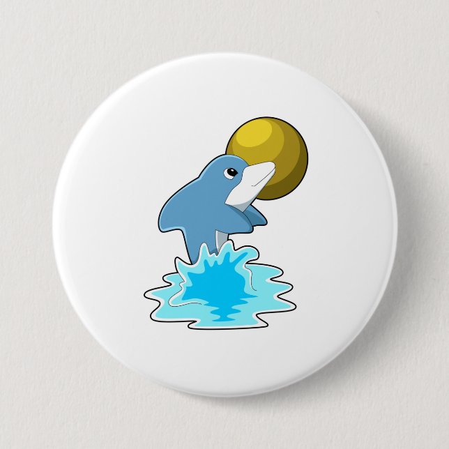 Dolphin beim Baden mit dem Mond Button (Vorderseite)