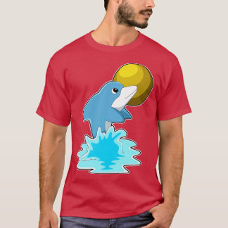 Dolphin beim Baden mit dem Mond T-Shirt