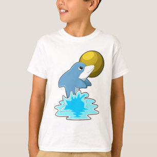 Dolphin beim Baden mit dem Mond T-Shirt