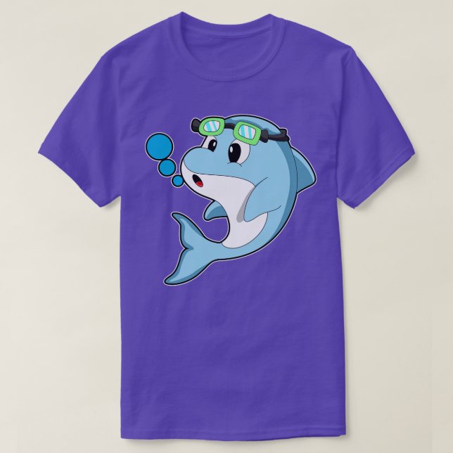Dolphin beim Baden mit der Schwimmbrille 1 T-Shirt (Design vorne)