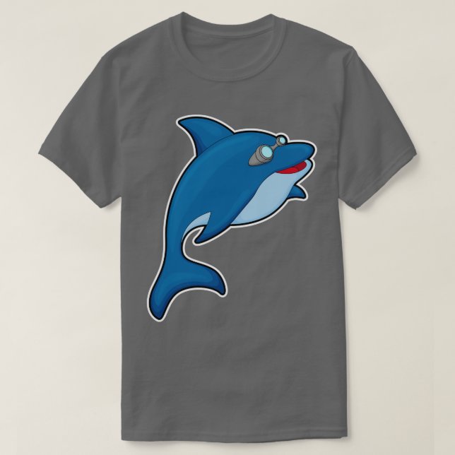 Dolphin beim Baden mit der Schwimmbrille 1 T-Shirt (Design vorne)