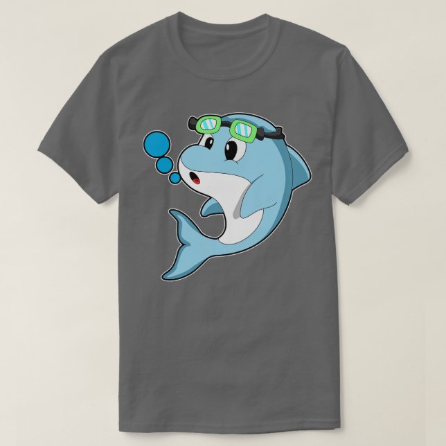 Dolphin beim Baden mit der Schwimmbrille 2 T-Shirt (Design vorne)