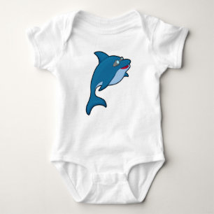 Dolphin beim Baden mit Schwimmbrille Baby Strampler