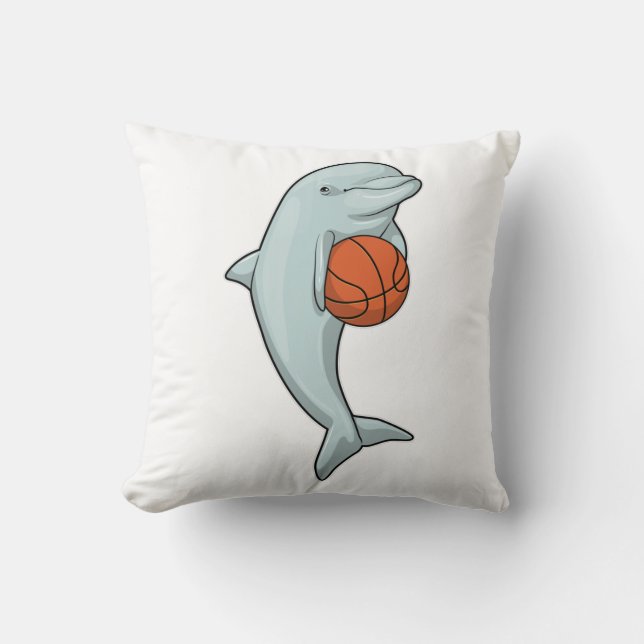 Dolphin beim Basketball-Sport Kissen (Vorderseite)