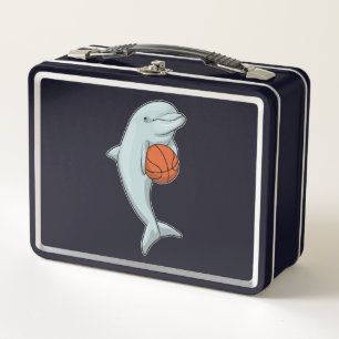 Dolphin beim Basketball-Sport Metall Brotdose