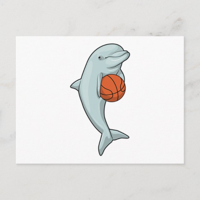 Dolphin beim Basketball-Sport Postkarte (Vorderseite)