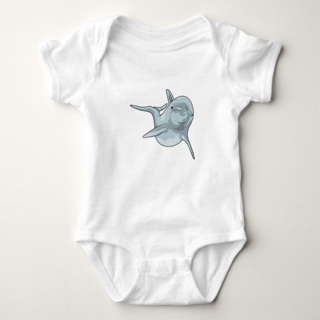 Dolphin beim Schwimmen Baby Strampler (Vorderseite)