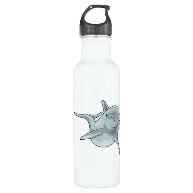 Dolphin beim Schwimmen Edelstahlflasche (Vorderseite)