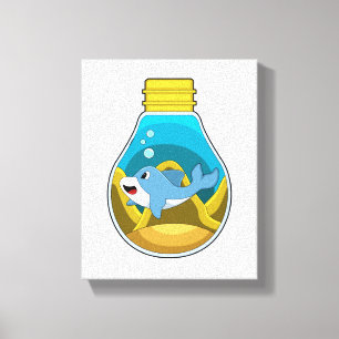 Dolphin beim Schwimmen im Aquarium Leinwanddruck