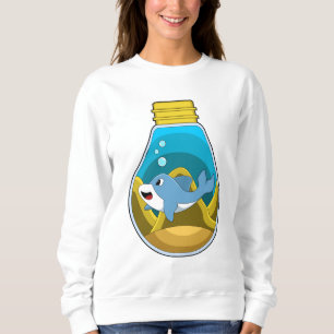 Dolphin beim Schwimmen im Aquarium Sweatshirt
